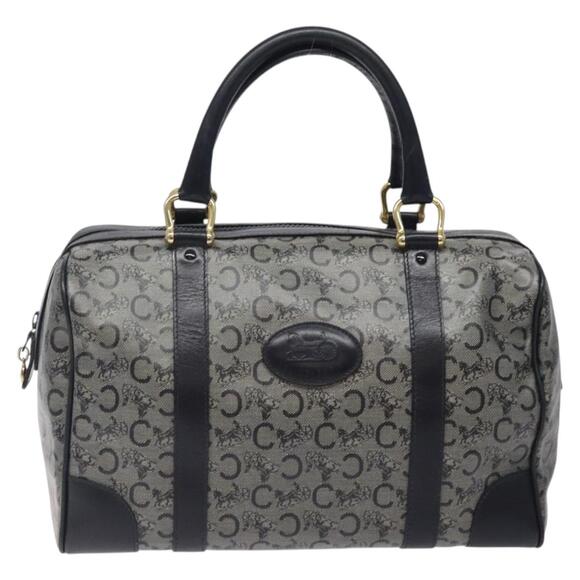 CELINE C Sulky Hand Bag Coated Canvas Navy Gold - Picture 2 of 12